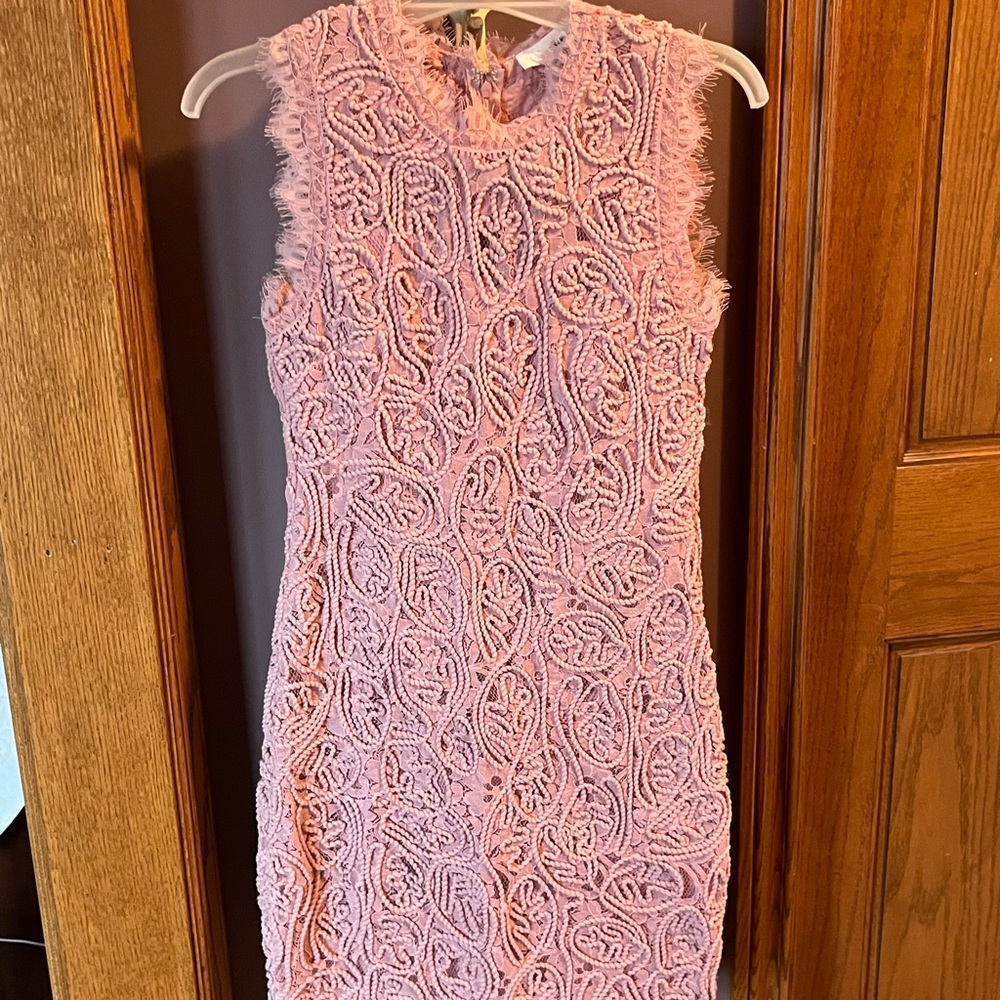 Sans Souci Pink Lace Mini Dress